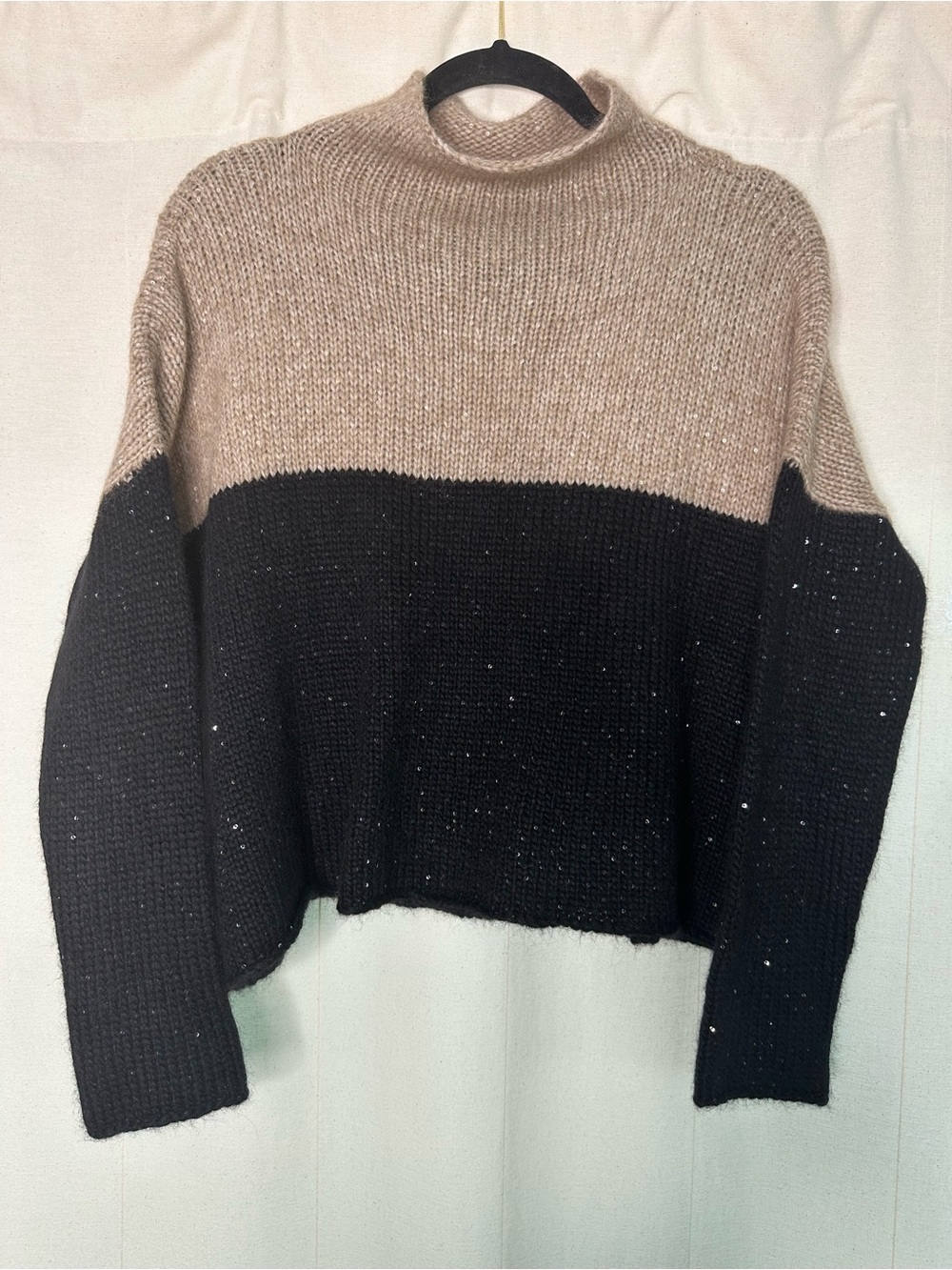 NWT LOUIZA BABOURYAN Mock Neck Alpaca Sweater Size Medium
